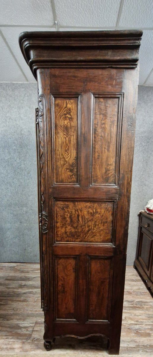 Louis XV period cupboard in marquetry, elm and walnut made by Maitre Antoine Sertelon
