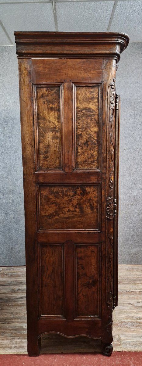 Louis XV period cupboard in marquetry, elm and walnut made by Maitre Antoine Sertelon