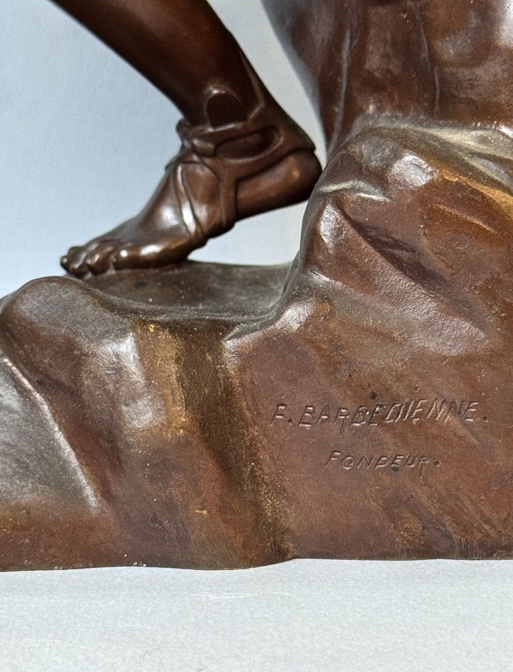 Bronze sculpture ''Hermès assis'' or ''Mercure au repos'' Barbedienne