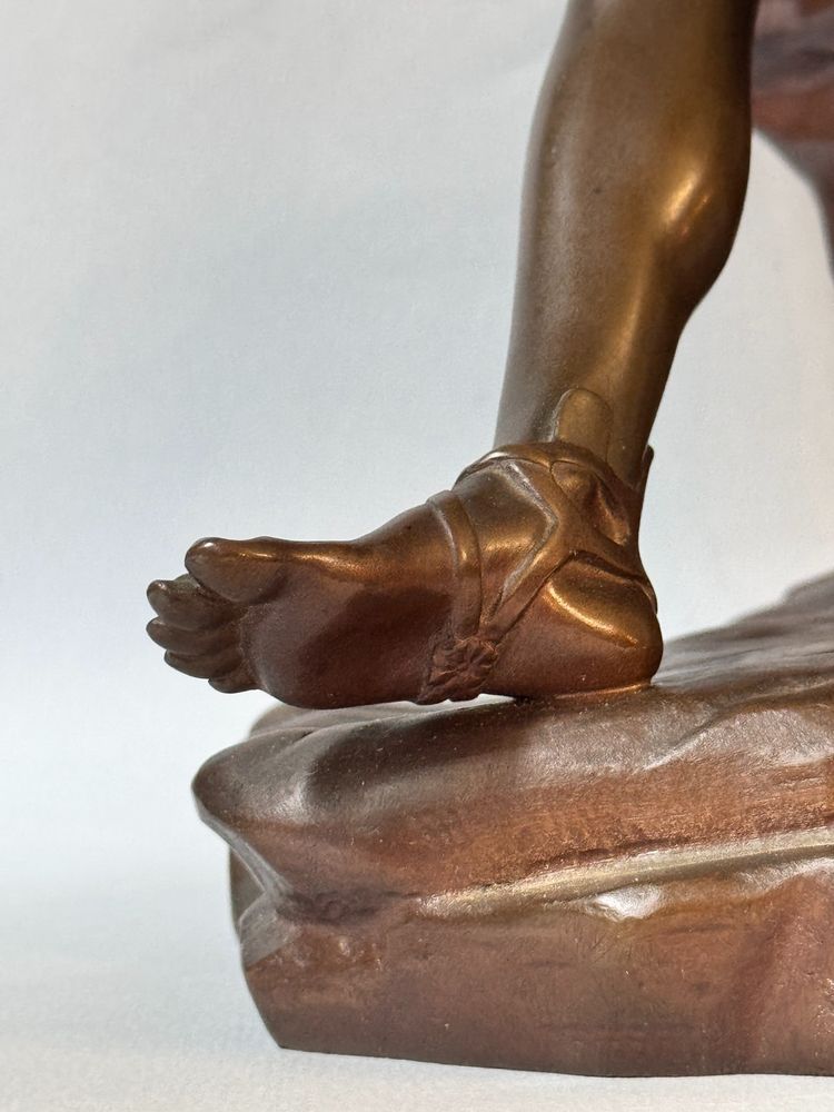 Bronze sculpture ''Hermès assis'' or ''Mercure au repos'' Barbedienne