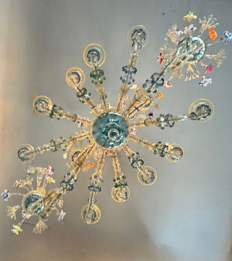 Multicolored Murano Glass Rezzonico Gondola Chandelier Circa 1900