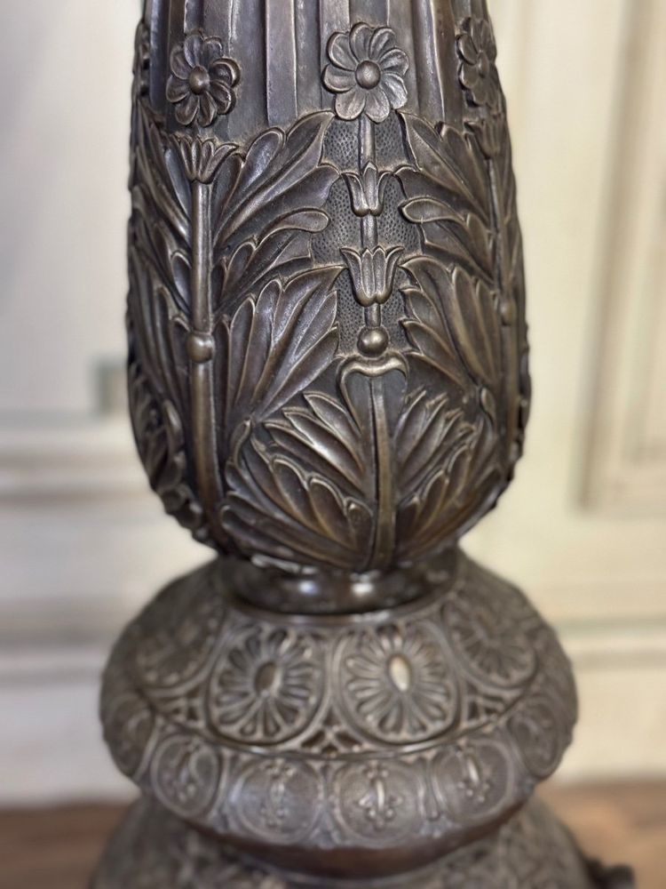 Paire De Piédestaux En Bronze, Italie, XIXème Siècle