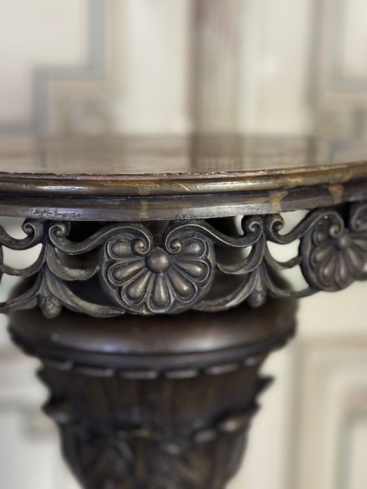 Paire De Piédestaux En Bronze, Italie, XIXème Siècle