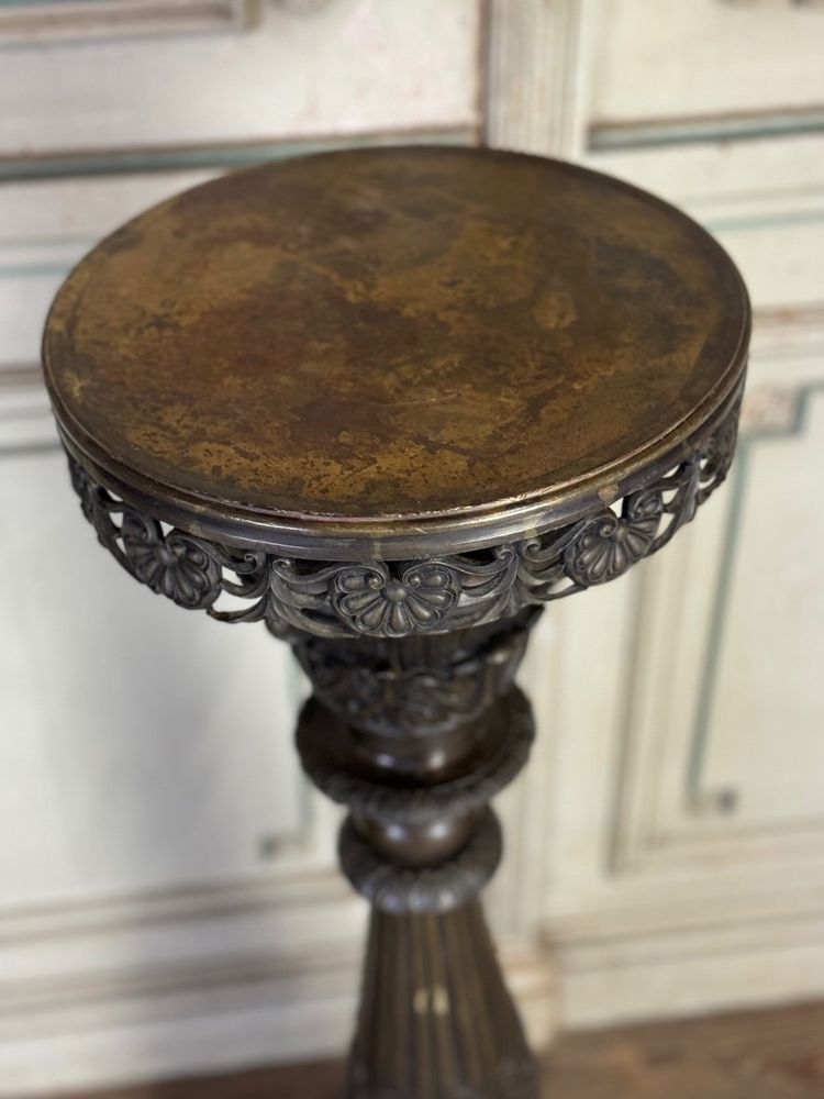 Paire De Piédestaux En Bronze, Italie, XIXème Siècle