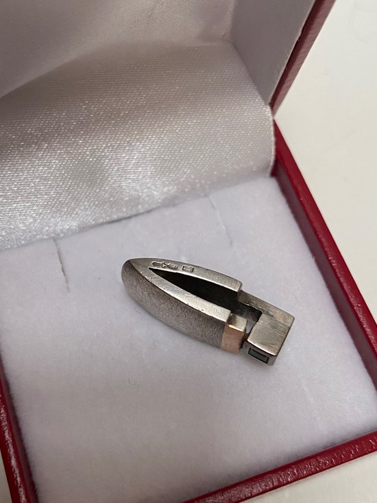 PENDENTIF ARGENT MASSIF OR TOURMALINE 