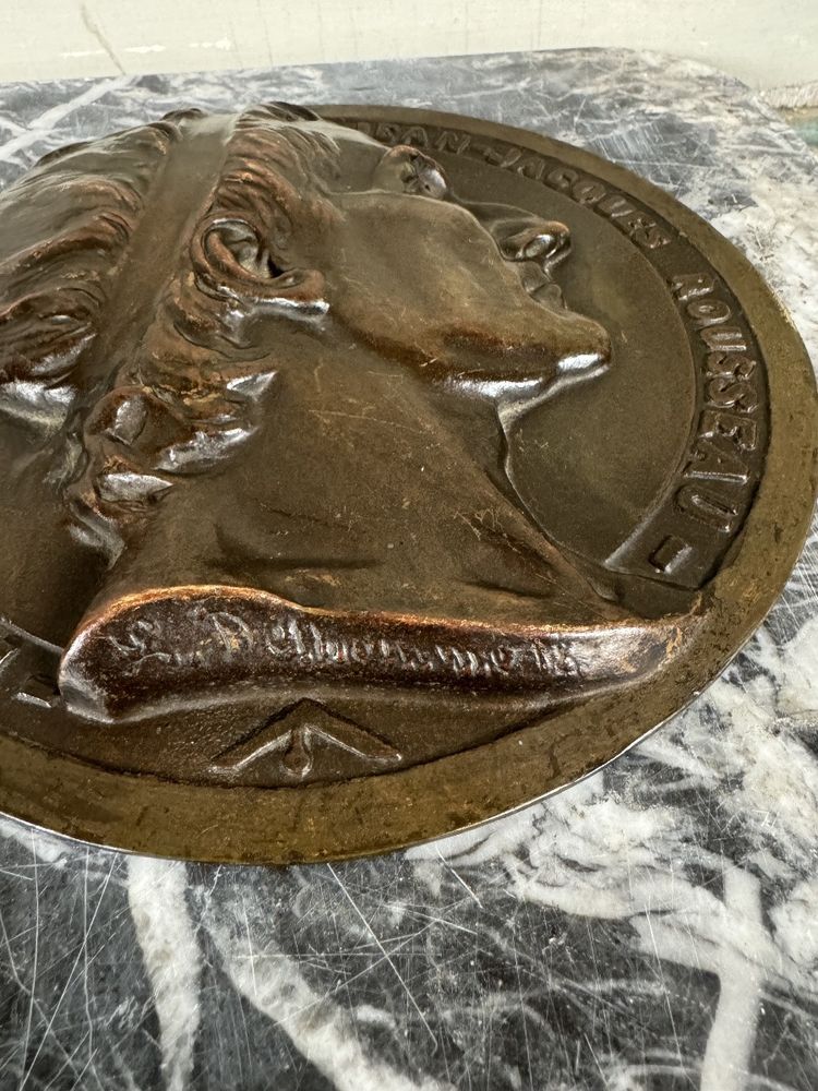 Paire De Médaillons En Bronze, Rouget De Lille Et J.j Rousseau