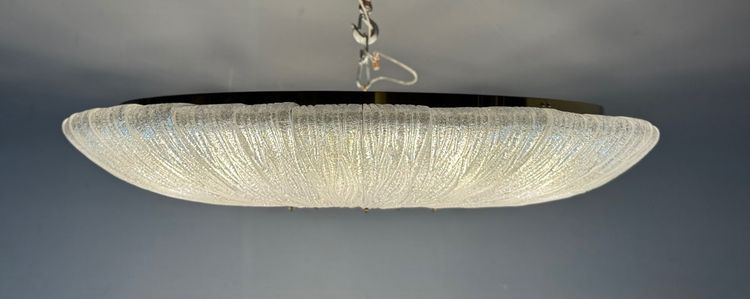 Important glass and brass chandelier, Venini circa 1960, one pair available