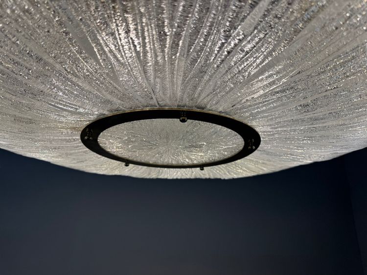 Important glass and brass chandelier, Venini circa 1960, one pair available