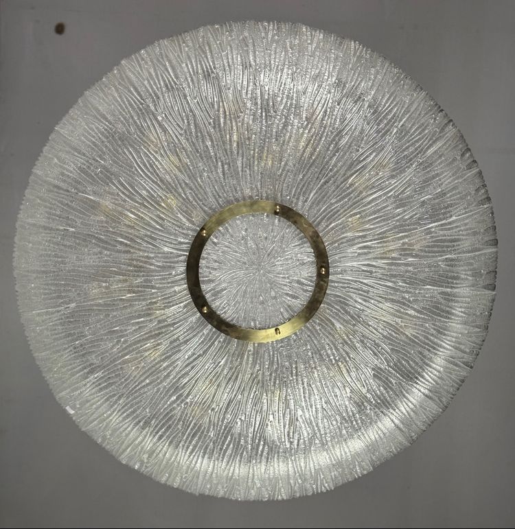 Important glass and brass chandelier, Venini circa 1960, one pair available