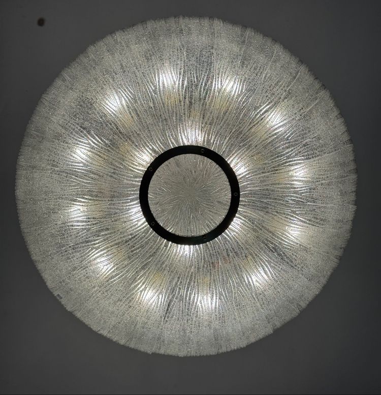 Important glass and brass chandelier, Venini circa 1960, one pair available