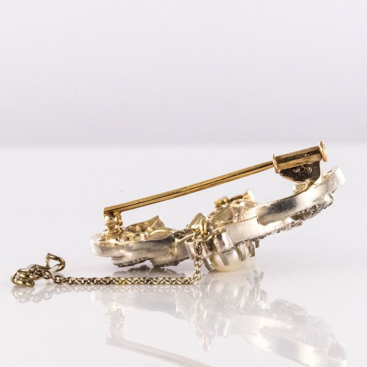 Antike Brosche Perlen Und Diamanten
