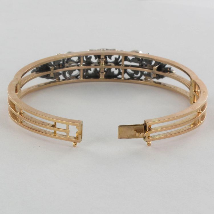 Antikes Armband mit Diamanten und feiner Perle