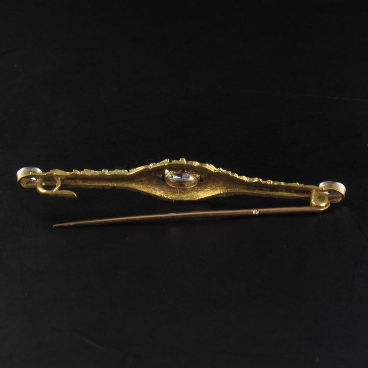Antike Brosche 3 Diamanten
