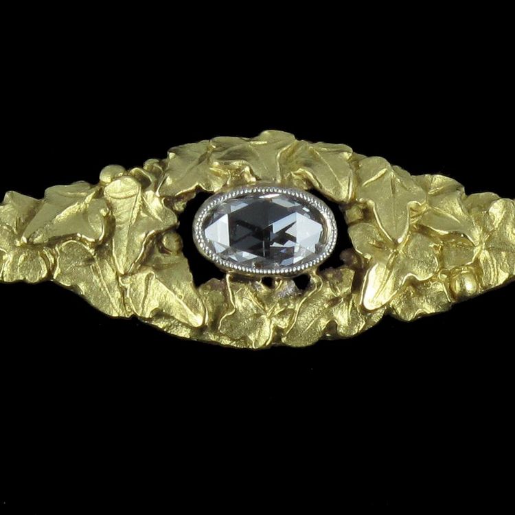 Antike Brosche 3 Diamanten