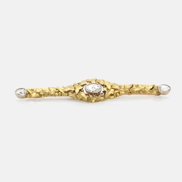 Antike Brosche 3 Diamanten
