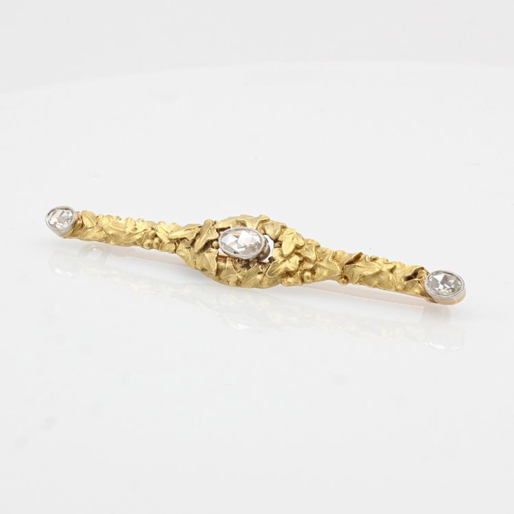 Antike Brosche 3 Diamanten