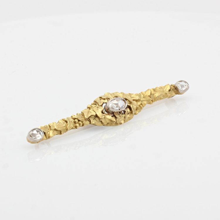 Antike Brosche 3 Diamanten