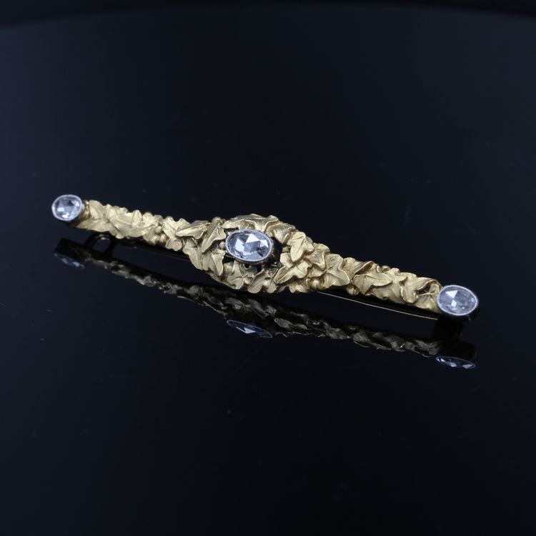 Antike Brosche 3 Diamanten