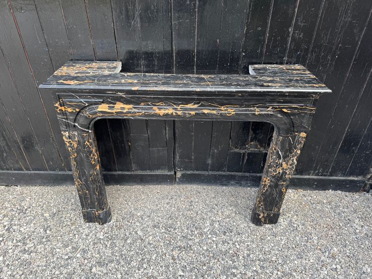 Kamin im Stil Ludwigs XIV. aus Portoro-Marmor, um 1880