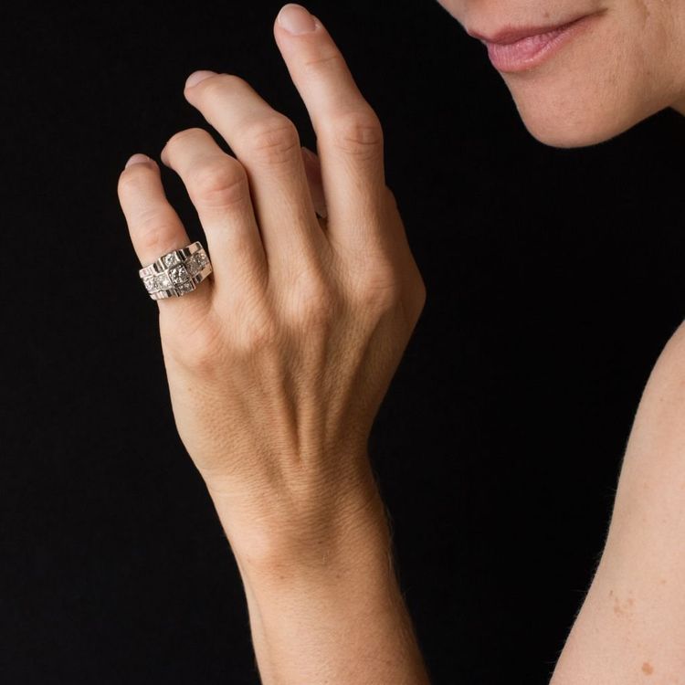 Art Deco Ring Diamanten Platin