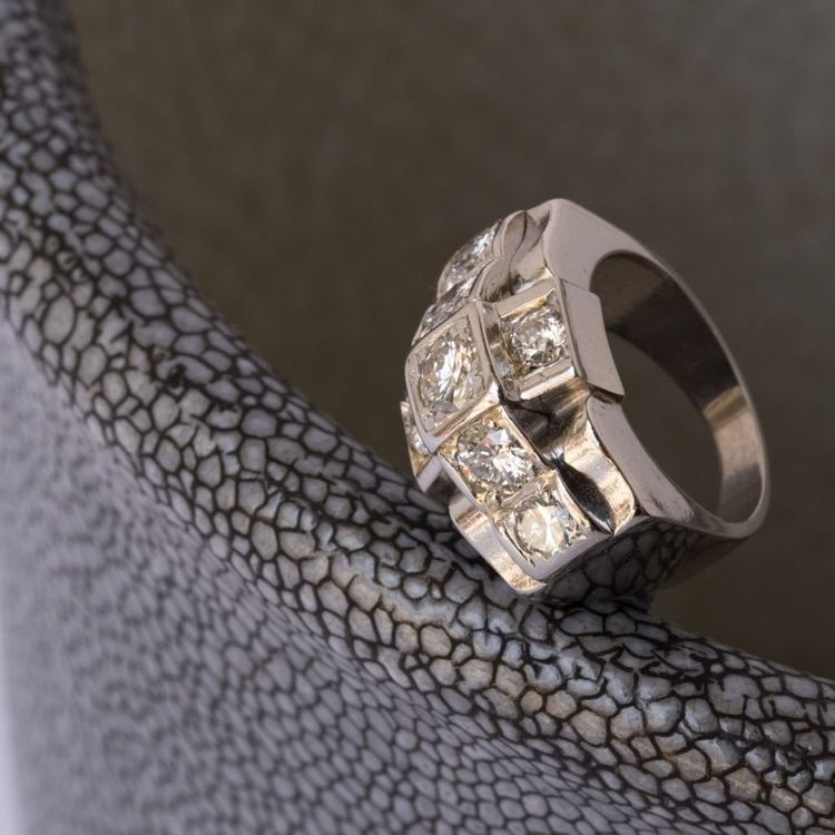 Art Deco Ring Diamanten Platin