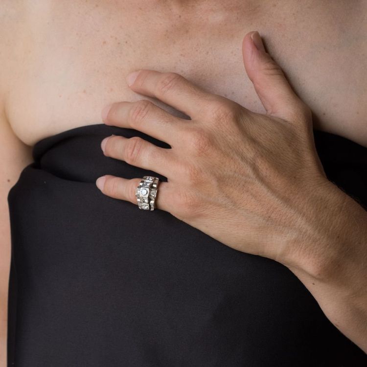 Art Deco Ring Diamanten Platin