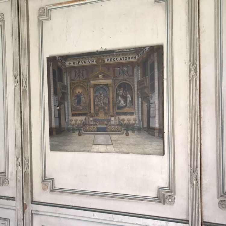Oil on canvas, Church interior