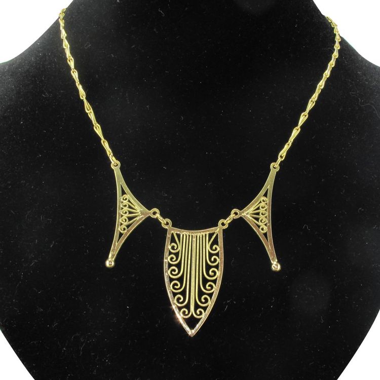 Collier Or Jaune Motif Filigrané