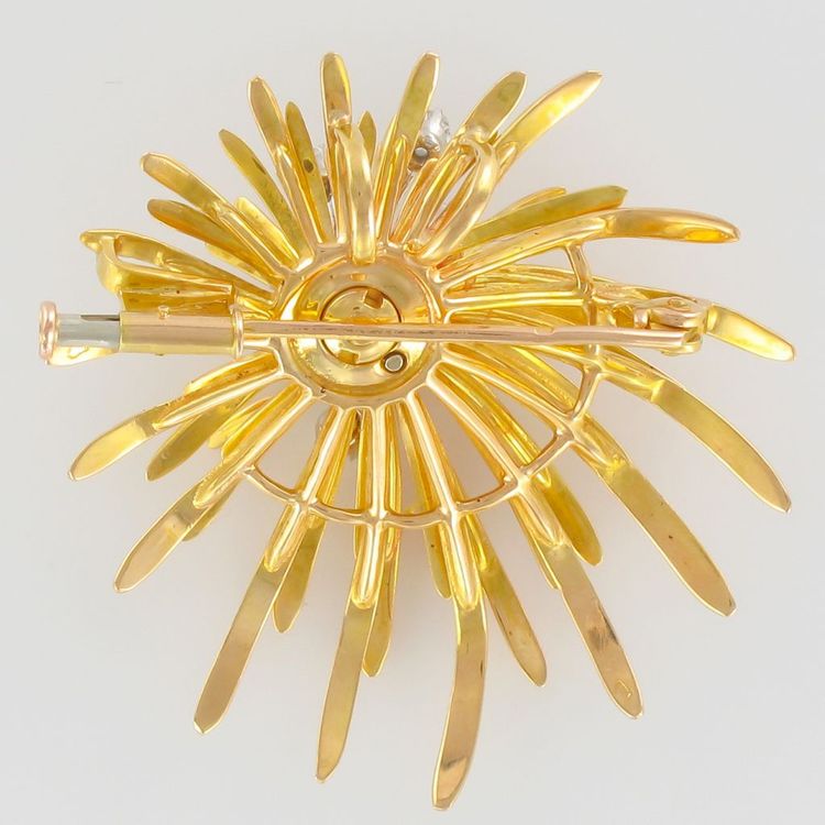 Spilla d'oro vintage con diamanti