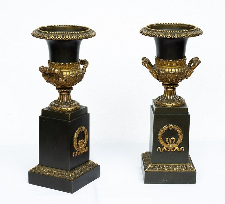 Pair of cassolettes, France, early 19th century.