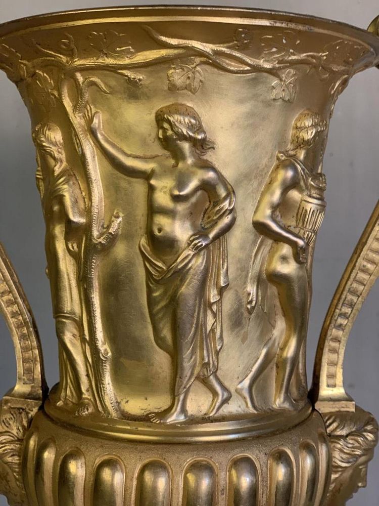 Gilt Bronze Urn, Griotte Red Marble Base