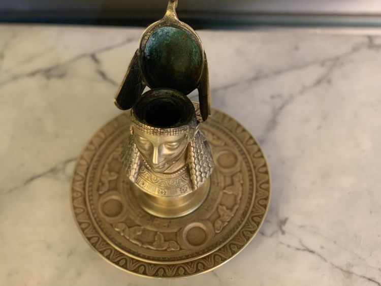 Gilt Bronze Inkwell, Egyptomania