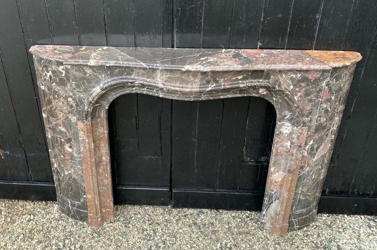 Marble fireplace, Breccia de Waulsort, early 19th century