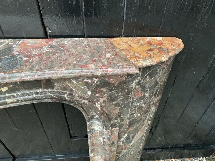 Marble fireplace, Breccia de Waulsort, early 19th century