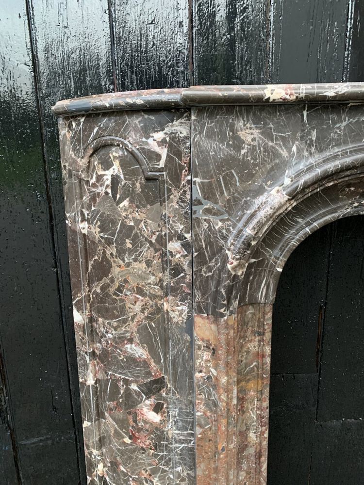Marble fireplace, Breccia de Waulsort, early 19th century