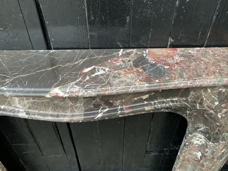 Marble fireplace, Breccia de Waulsort, early 19th century