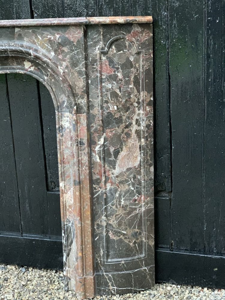 Marble fireplace, Breccia de Waulsort, early 19th century