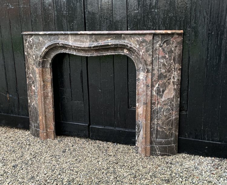 Marble fireplace, Breccia de Waulsort, early 19th century