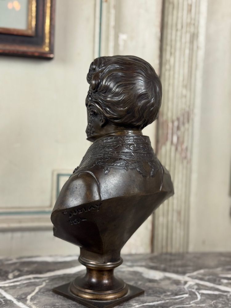 Buste en bronze de L’amiral Hucos, signé Dubray 1854
