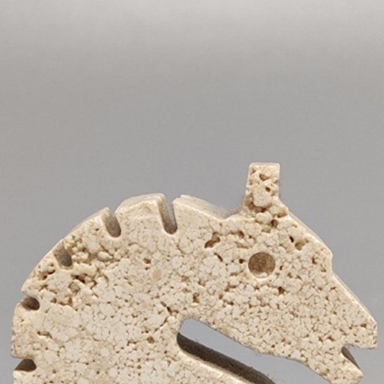 1970 Original sculpture of horse in travertine by Enzo Mari for F.lli Mannelli