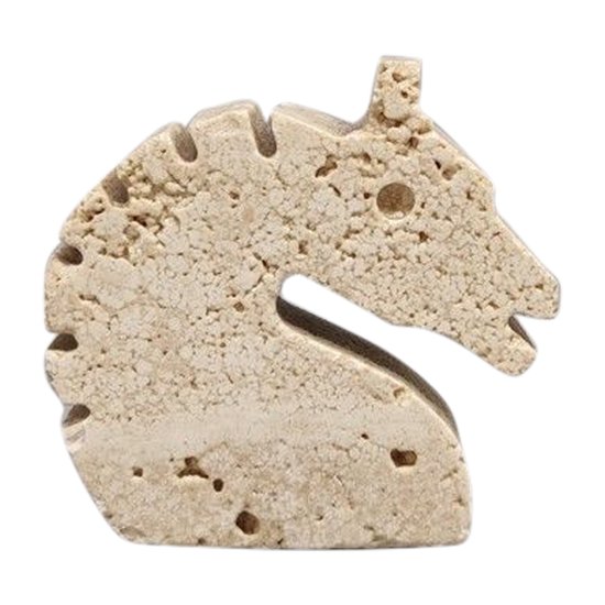 1970 Original sculpture of horse in travertine by Enzo Mari for F.lli Mannelli