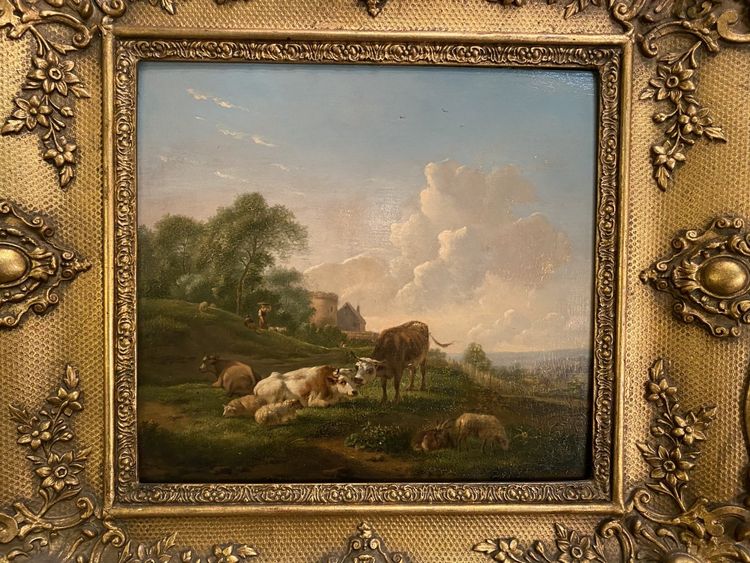 Paire D’huile Sur Panneau Scènes Champêtres Balthazar Paul Ommeganck