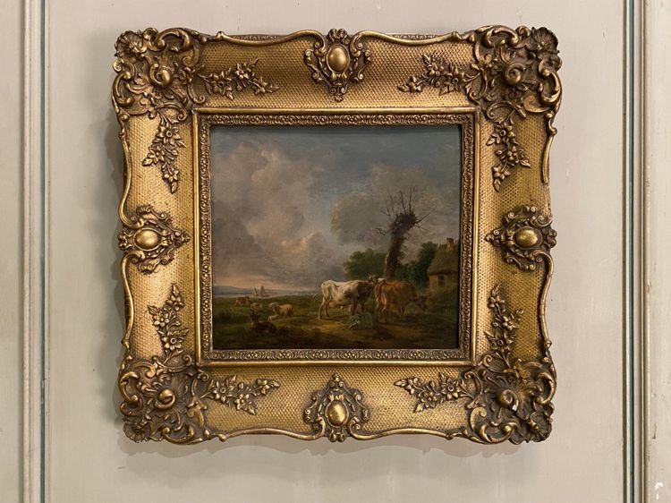 Paire D’huile Sur Panneau Scènes Champêtres Balthazar Paul Ommeganck