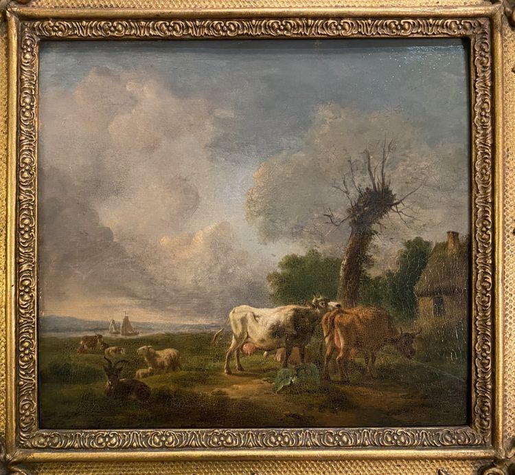 Paire D’huile Sur Panneau Scènes Champêtres Balthazar Paul Ommeganck