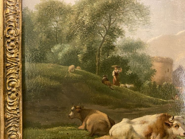 Paire D’huile Sur Panneau Scènes Champêtres Balthazar Paul Ommeganck