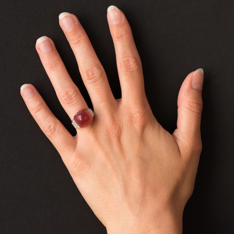 Ring Chalcedon Zuckerhut Und Diamanten