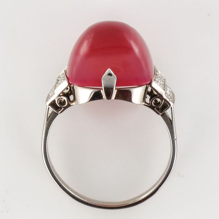 Ring Chalcedon Zuckerhut Und Diamanten
