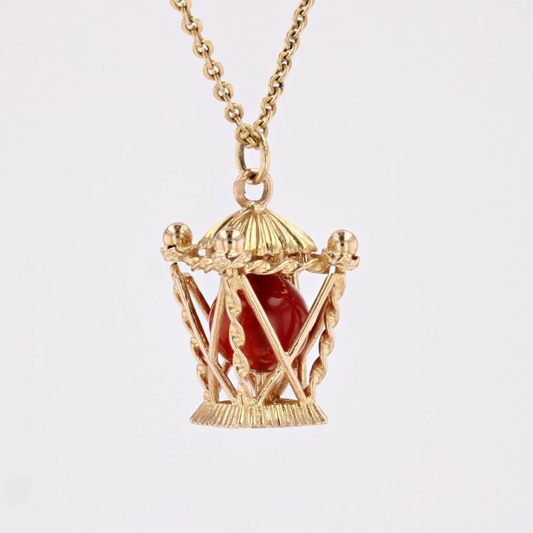 Pendentif Or Pagode Cornaline