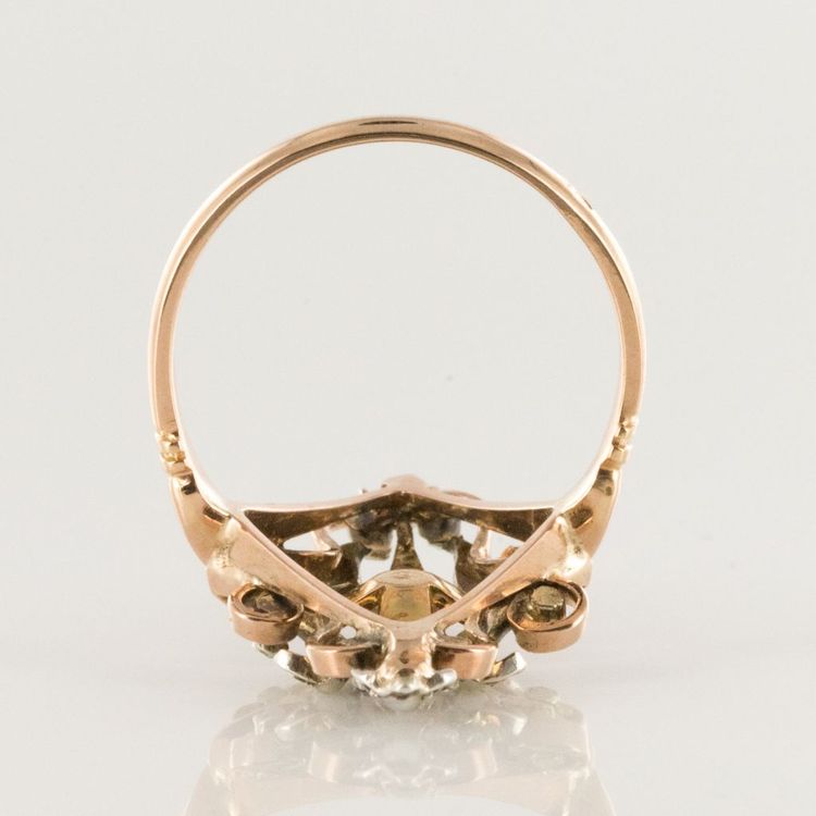 Bague Ancienne Perles Fines Or Argent