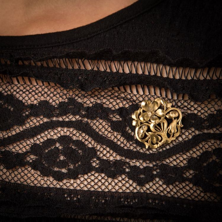 Antike Brosche Jugendstil Gold